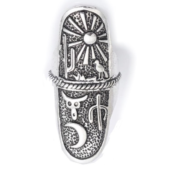 Sunrise Sunset RING Silver Plated Statement NEW - Picture 2 of 2